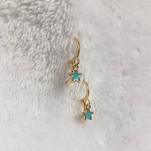 Blue Star Huggie Earrings